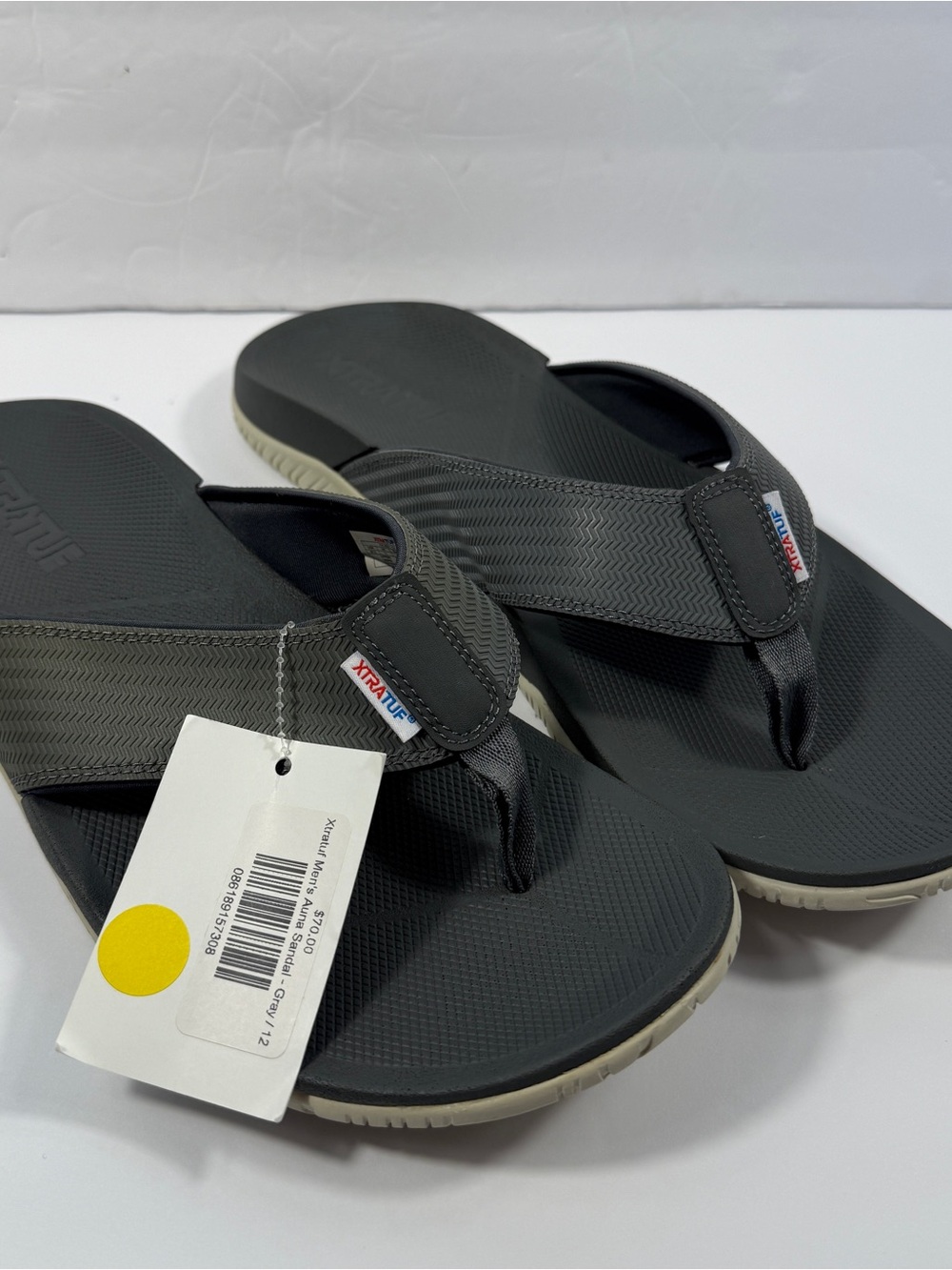 NWT Xtratuf Auna Sandal Gray Men’s 12 Flip Flops Boat Shoes Flawed